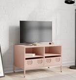 VidaXL Tv-meubel 68x39x43,5 cm koudgewalst staal roze