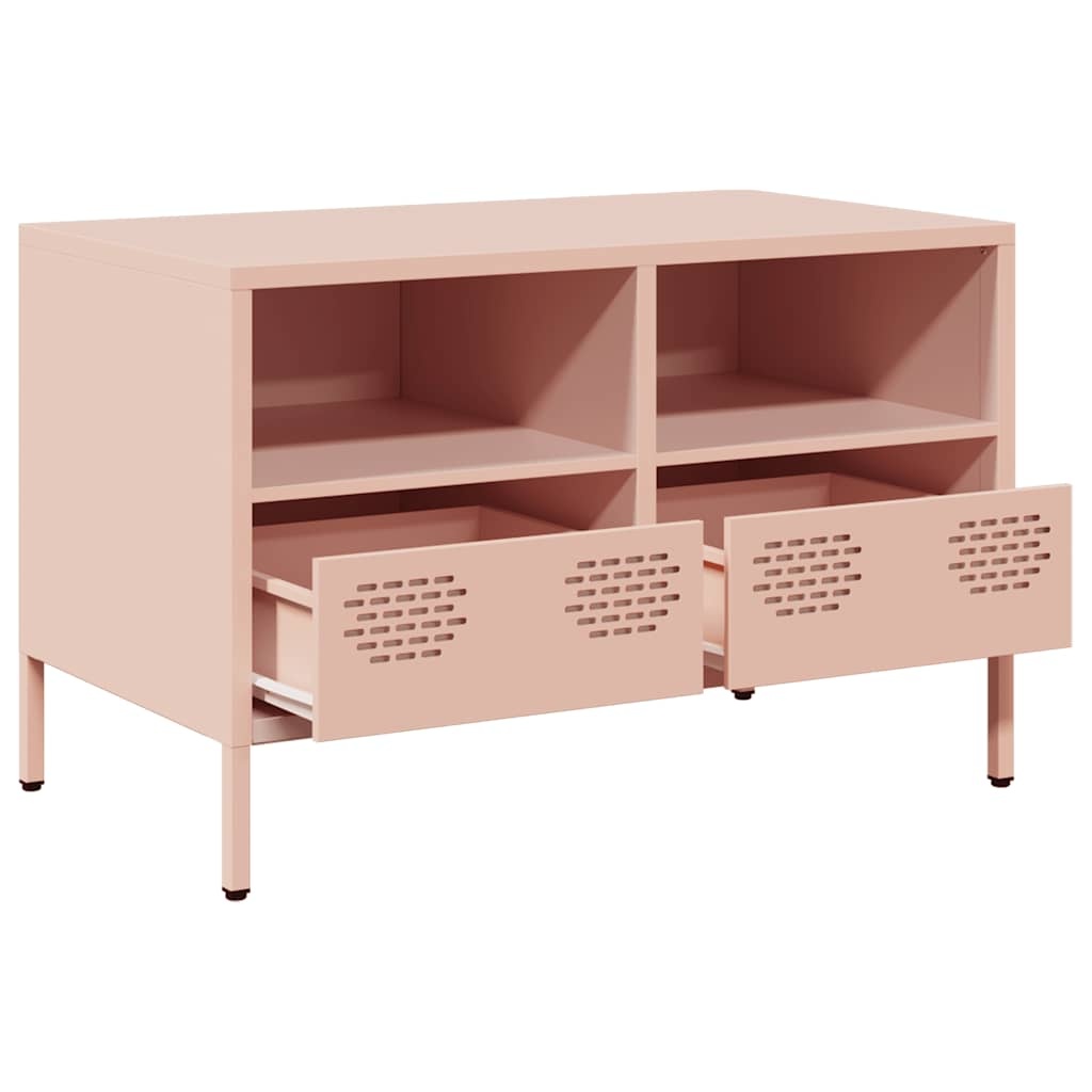 VidaXL Tv-meubel 68x39x43,5 cm koudgewalst staal roze