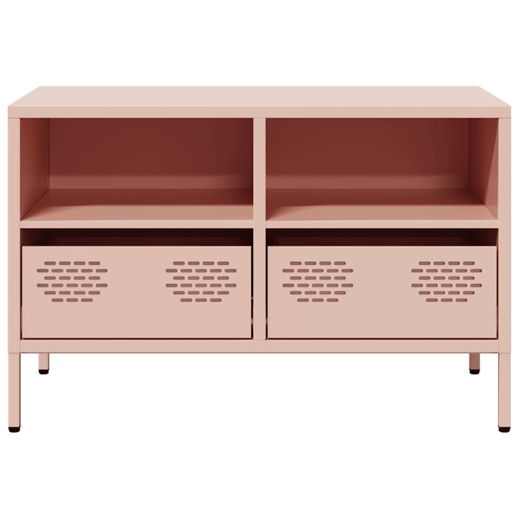 VidaXL Tv-meubel 68x39x43,5 cm koudgewalst staal roze