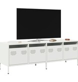 VidaXL Tv-meubel 135x39x43,5 cm koudgewalst staal wit
