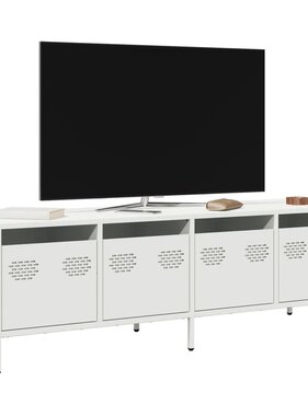 VidaXL Tv-meubel 135x39x43,5 cm koudgewalst staal wit