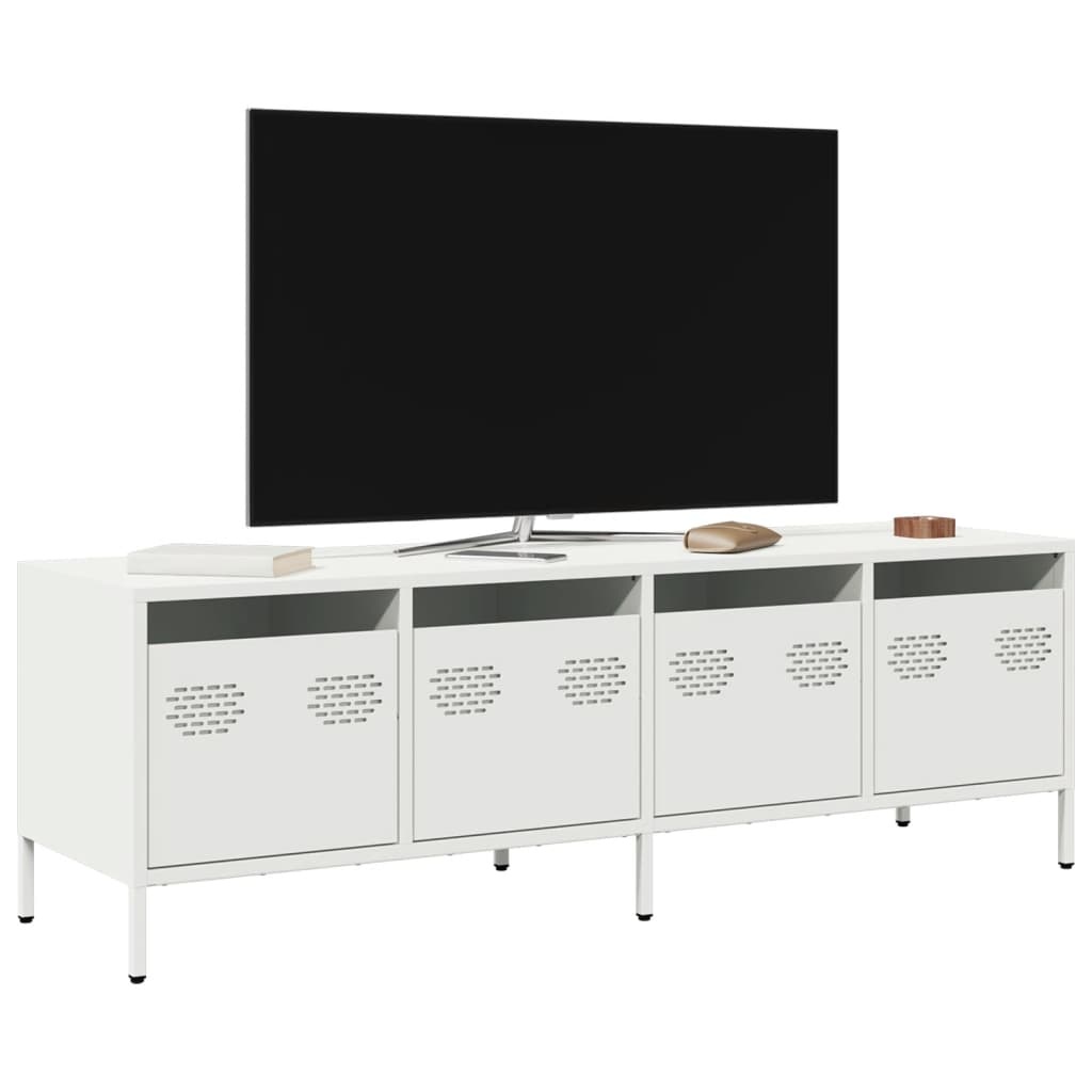 VidaXL Tv-meubel 135x39x43,5 cm koudgewalst staal wit