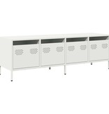 VidaXL Tv-meubel 135x39x43,5 cm koudgewalst staal wit