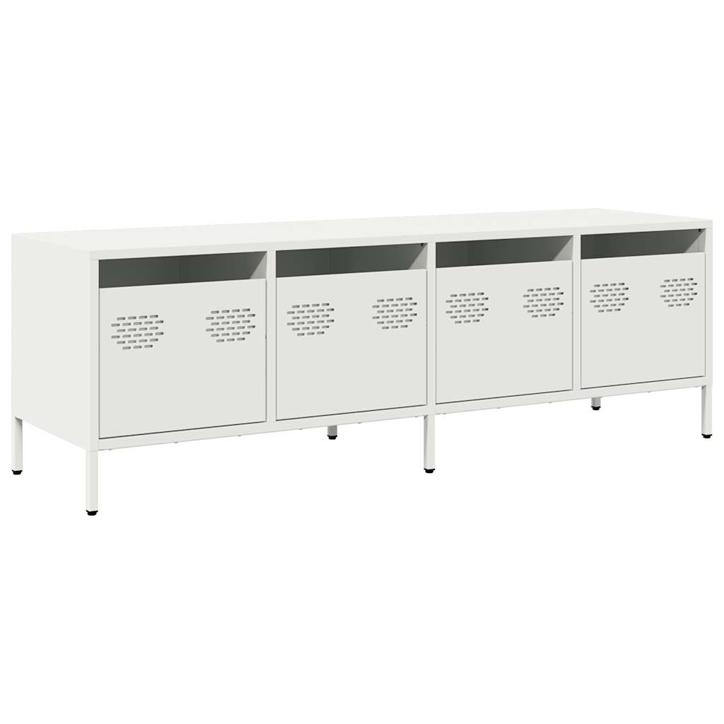 VidaXL Tv-meubel 135x39x43,5 cm koudgewalst staal wit