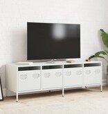 VidaXL Tv-meubel 135x39x43,5 cm koudgewalst staal wit