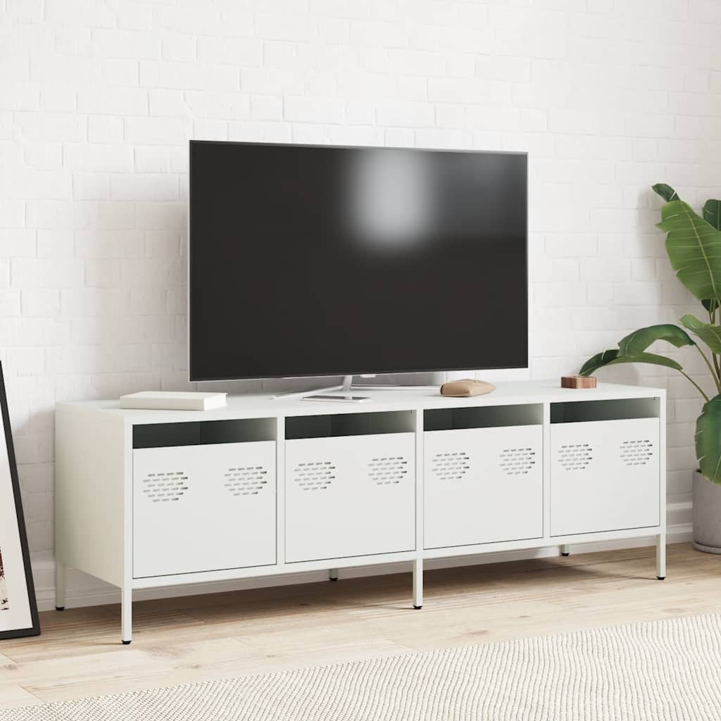 VidaXL Tv-meubel 135x39x43,5 cm koudgewalst staal wit
