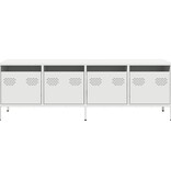 VidaXL Tv-meubel 135x39x43,5 cm koudgewalst staal wit