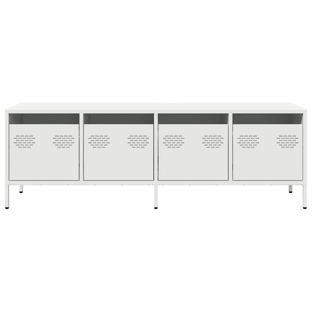 VidaXL Tv-meubel 135x39x43,5 cm koudgewalst staal wit