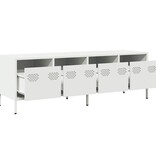 VidaXL Tv-meubel 135x39x43,5 cm koudgewalst staal wit