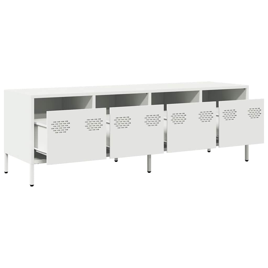 VidaXL Tv-meubel 135x39x43,5 cm koudgewalst staal wit