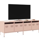 VidaXL Tv-meubel 135x39x43,5 cm koudgewalst staal roze