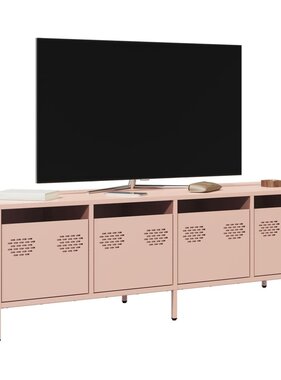 VidaXL Tv-meubel 135x39x43,5 cm koudgewalst staal roze