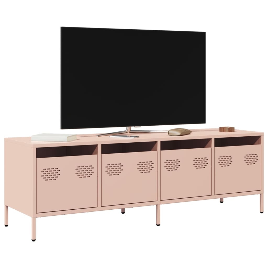VidaXL Tv-meubel 135x39x43,5 cm koudgewalst staal roze
