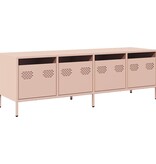 VidaXL Tv-meubel 135x39x43,5 cm koudgewalst staal roze