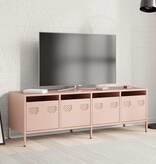 VidaXL Tv-meubel 135x39x43,5 cm koudgewalst staal roze