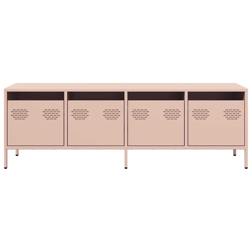 VidaXL Tv-meubel 135x39x43,5 cm koudgewalst staal roze