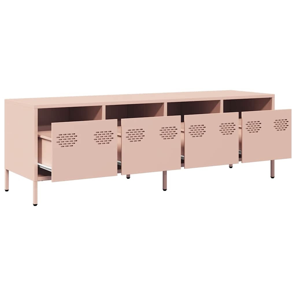 VidaXL Tv-meubel 135x39x43,5 cm koudgewalst staal roze