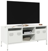 VidaXL Tv-meubel 101,5x39x43,5 cm koudgewalst staal wit