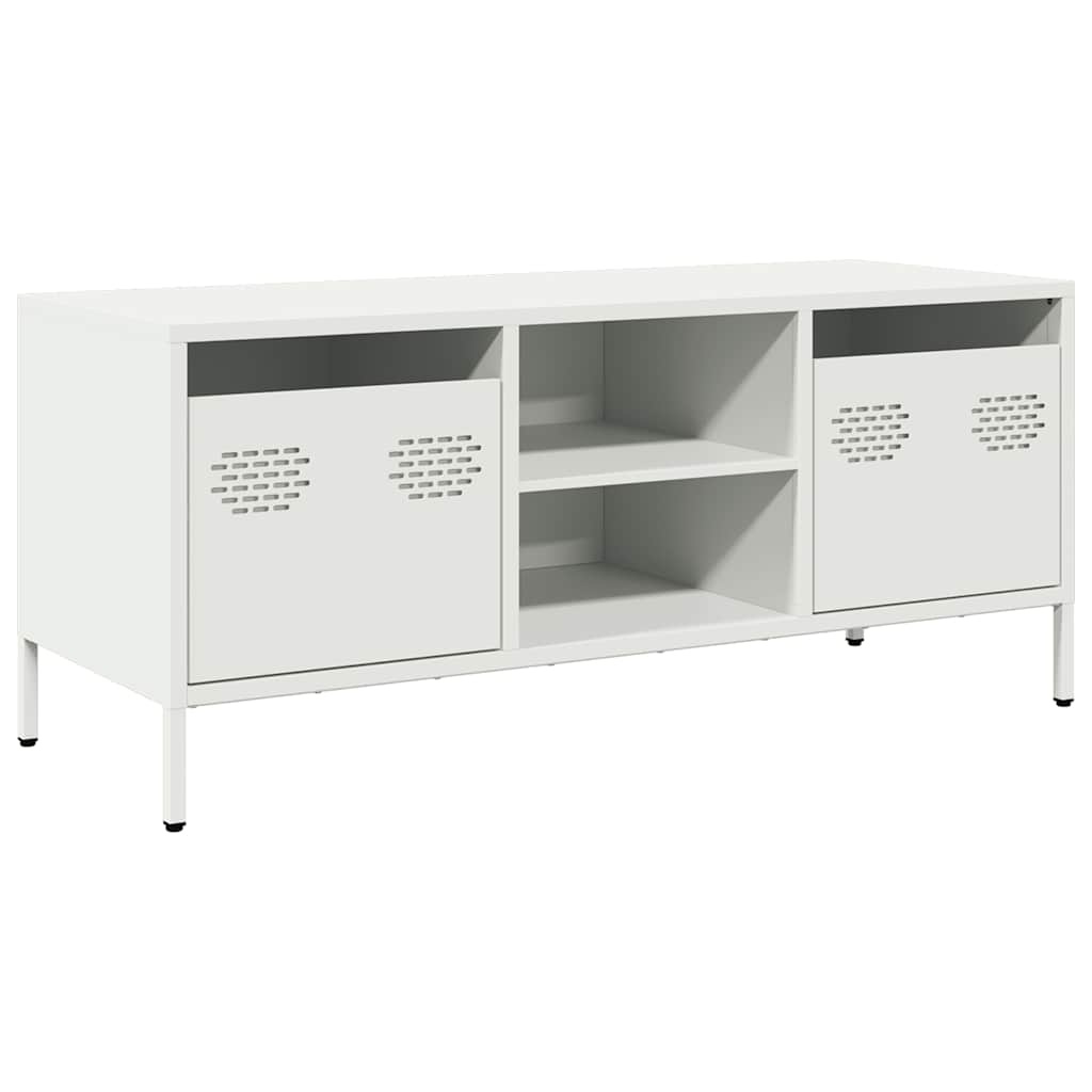 VidaXL Tv-meubel 101,5x39x43,5 cm koudgewalst staal wit