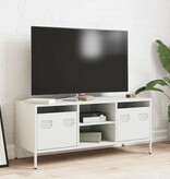VidaXL Tv-meubel 101,5x39x43,5 cm koudgewalst staal wit