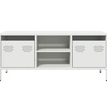 VidaXL Tv-meubel 101,5x39x43,5 cm koudgewalst staal wit