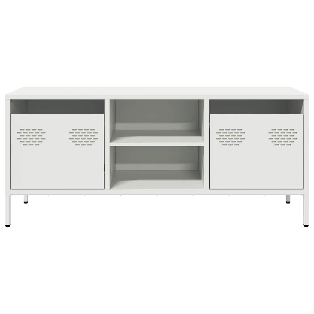 VidaXL Tv-meubel 101,5x39x43,5 cm koudgewalst staal wit