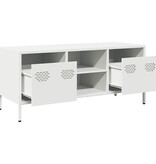 VidaXL Tv-meubel 101,5x39x43,5 cm koudgewalst staal wit