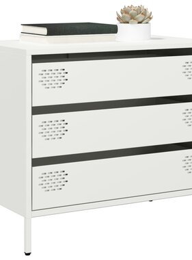 VidaXL Dressoir 68x39x58,5 cm koudgewalst staal wit