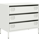 VidaXL Dressoir 68x39x58,5 cm koudgewalst staal wit