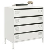 VidaXL Dressoir 68x39x73,5 cm koudgewalst staal wit