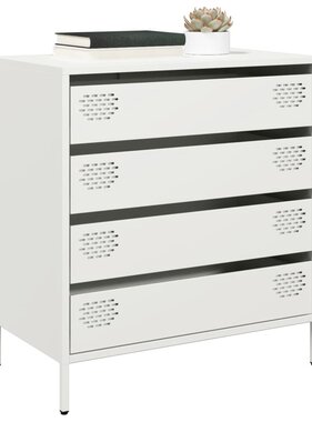 VidaXL Dressoir 68x39x73,5 cm koudgewalst staal wit