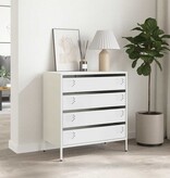 VidaXL Dressoir 68x39x73,5 cm koudgewalst staal wit