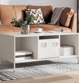 VidaXL Salontafel 101,5x50x43,5 cm koudgewalst staal wit