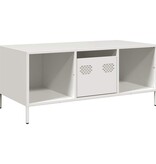 VidaXL Salontafel 101,5x50x43,5 cm koudgewalst staal wit