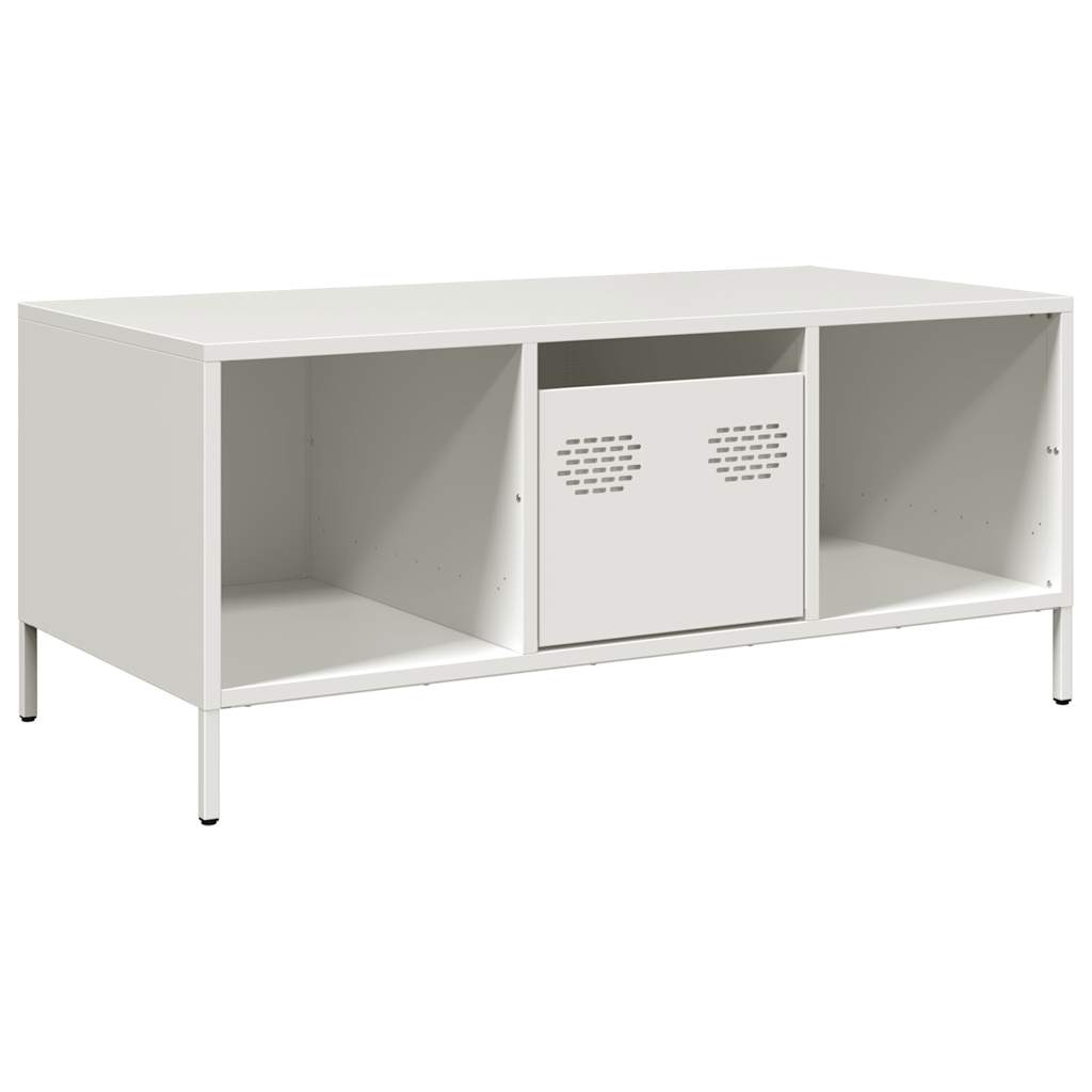VidaXL Salontafel 101,5x50x43,5 cm koudgewalst staal wit