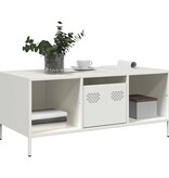 VidaXL Salontafel 101,5x50x43,5 cm koudgewalst staal wit