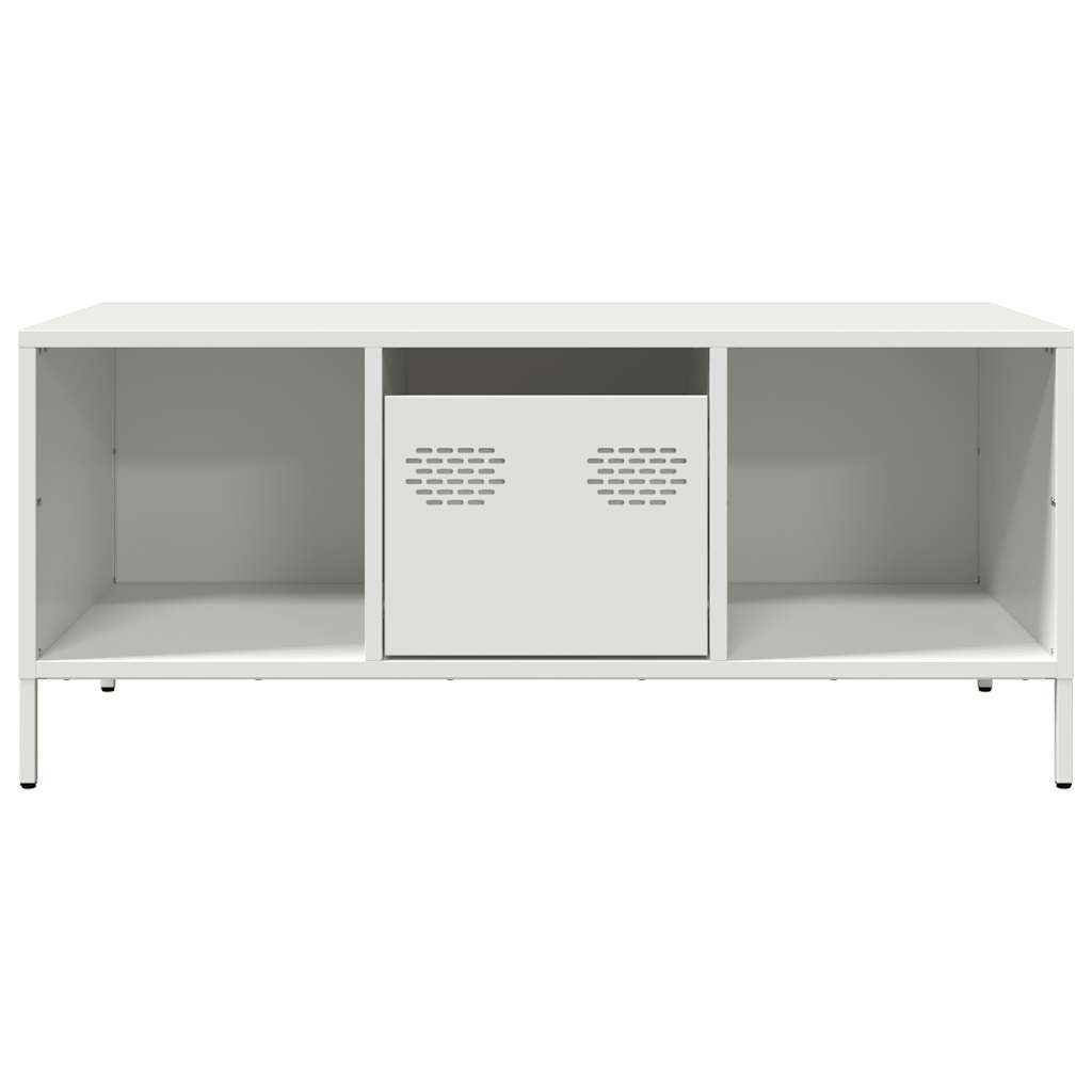 VidaXL Salontafel 101,5x50x43,5 cm koudgewalst staal wit