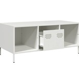 VidaXL Salontafel 101,5x50x43,5 cm koudgewalst staal wit