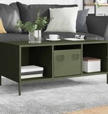 VidaXL Salontafel 101,5x50x43,5 cm koudgewalst staal olijfgroen