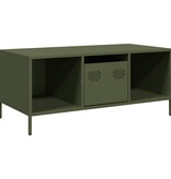 VidaXL Salontafel 101,5x50x43,5 cm koudgewalst staal olijfgroen