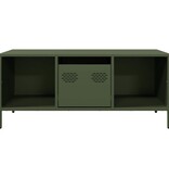 VidaXL Salontafel 101,5x50x43,5 cm koudgewalst staal olijfgroen