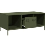VidaXL Salontafel 101,5x50x43,5 cm koudgewalst staal olijfgroen