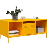 VidaXL Salontafel 101,5x50x43,5 cm koudgewalst staal mosterdgeel