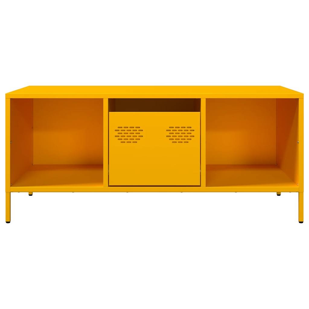 VidaXL Salontafel 101,5x50x43,5 cm koudgewalst staal mosterdgeel