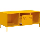 VidaXL Salontafel 101,5x50x43,5 cm koudgewalst staal mosterdgeel