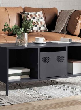 VidaXL Salontafel 101,5x50x43,5 cm koudgewalst staal antracietkleurig