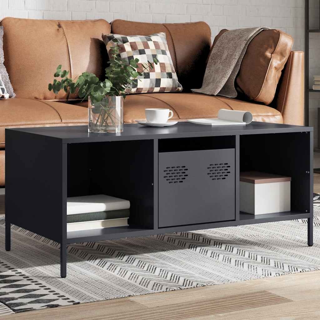 VidaXL Salontafel 101,5x50x43,5 cm koudgewalst staal antracietkleurig