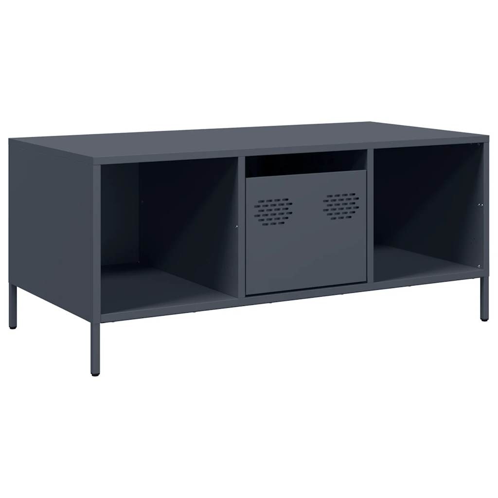 VidaXL Salontafel 101,5x50x43,5 cm koudgewalst staal antracietkleurig