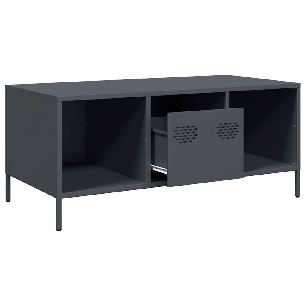VidaXL Salontafel 101,5x50x43,5 cm koudgewalst staal antracietkleurig