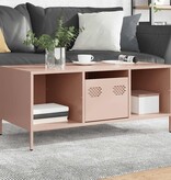 VidaXL Salontafel 101,5x50x43,5 cm koudgewalst staal roze
